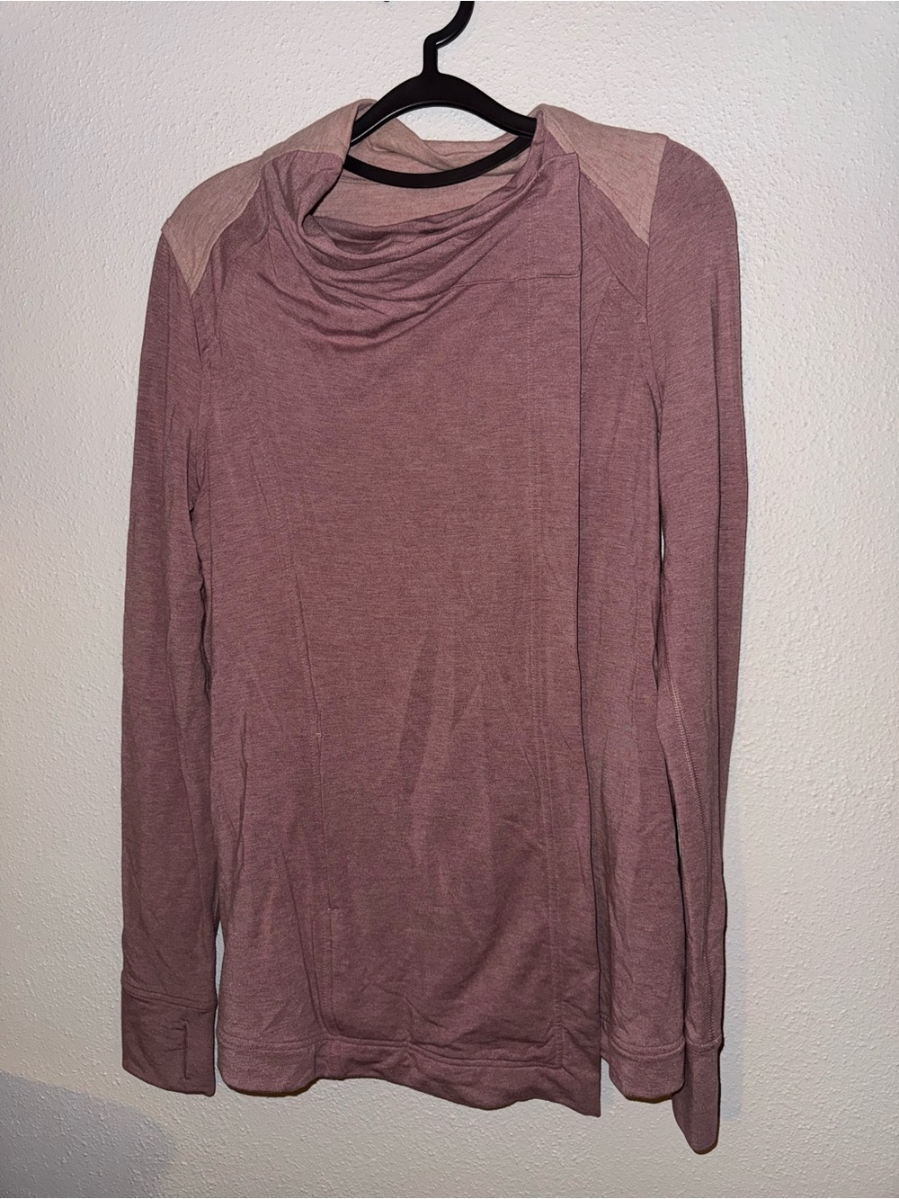 (6) Lululemon coast wrap Long Sleeve Draped Cowl Top - Mauve